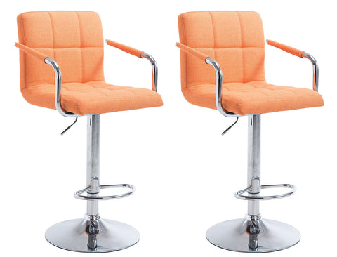 TPFLiving 1er Set Barhocker Luca Gestell Metall in Chromoptik Stoff