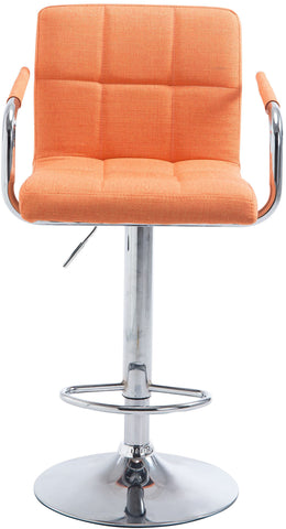 TPFLiving 1er Set Barhocker Luca Gestell Metall in Chromoptik Stoff
