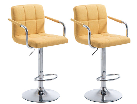 TPFLiving 1er Set Barhocker Luca Gestell Metall in Chromoptik Stoff
