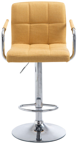 TPFLiving 1er Set Barhocker Luca Gestell Metall in Chromoptik Stoff