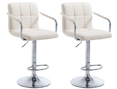 TPFLiving 1er Set Barhocker Luca Gestell Metall in Chromoptik Stoff