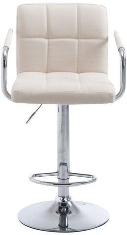 TPFLiving 1er Set Barhocker Luca Gestell Metall in Chromoptik Stoff
