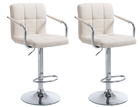 TPFLiving 1er Set Barhocker Luca Gestell Metall in Chromoptik Stoff