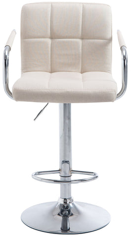 TPFLiving 1er Set Barhocker Luca Gestell Metall in Chromoptik Stoff