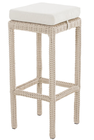 TPFLiving bar stool Alina 5mm seat cushion cream white frame polyrattan