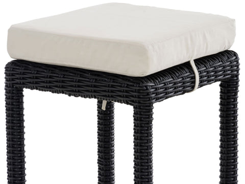 TPFLiving bar stool Alina 5mm seat cushion cream white frame polyrattan