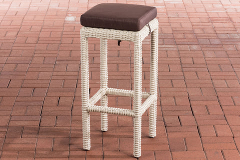 TPFLiving bar stool Alina 5mm seat cushion terra brown frame polyrattan