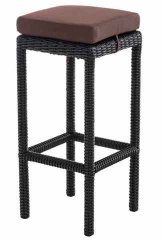 TPFLiving bar stool Alina 5mm seat cushion terra brown frame polyrattan