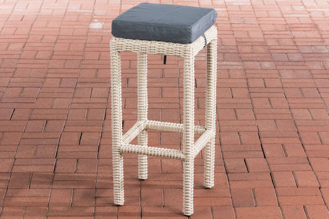 TPFLiving bar stool Alina 5mm seat cushion iron gray frame polyrattan