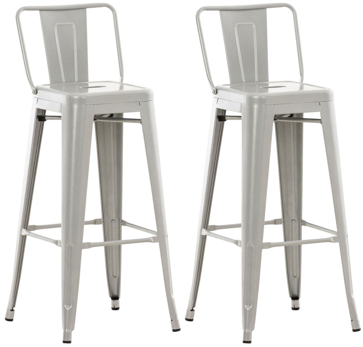 TPFLiving set of 2 bar stools Massimo metal