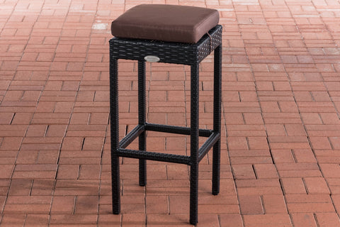 TPFLiving bar stool Alina seat cushion terra brown frame polyrattan