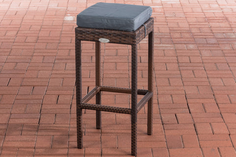 TPFLiving bar stool Alina seat cushion iron gray frame polyrattan