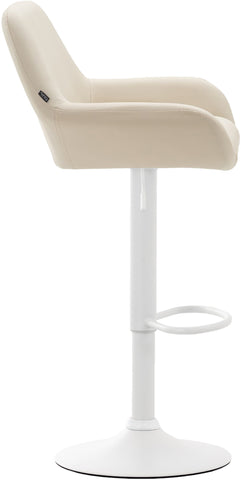 TPFLiving bar stool Bragnum frame white faux leather