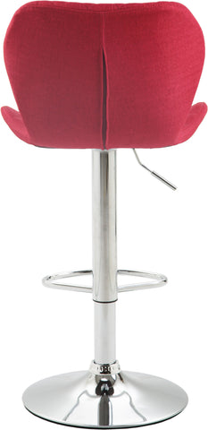 TPFLiving bar stool Cora metal frame in chrome look fabric