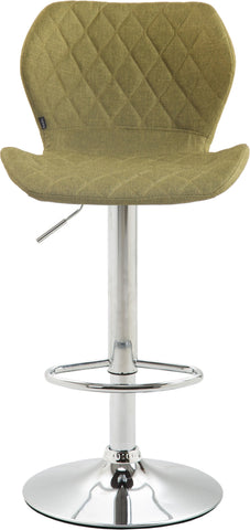 TPFLiving bar stool Cora metal frame in chrome look fabric