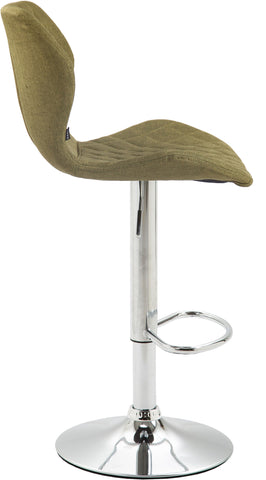 TPFLiving bar stool Cora metal frame in chrome look fabric