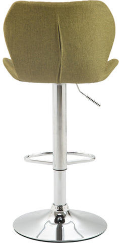 TPFLiving bar stool Cora metal frame in chrome look fabric