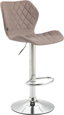 TPFLiving bar stool Cora metal frame in chrome look fabric