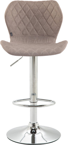TPFLiving bar stool Cora metal frame in chrome look fabric