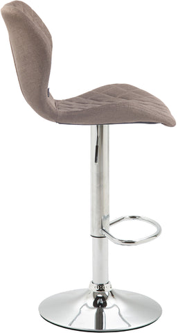 TPFLiving bar stool Cora metal frame in chrome look fabric