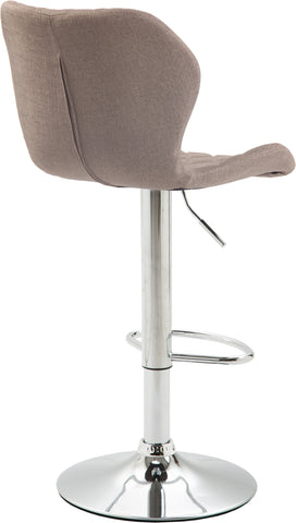 TPFLiving bar stool Cora metal frame in chrome look fabric