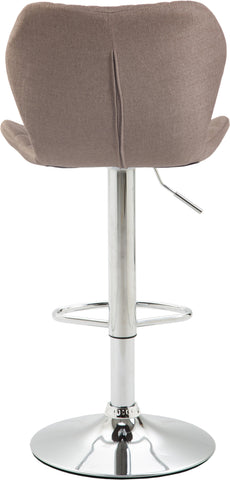 TPFLiving bar stool Cora metal frame in chrome look fabric