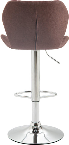 TPFLiving bar stool Cora metal frame in chrome look fabric