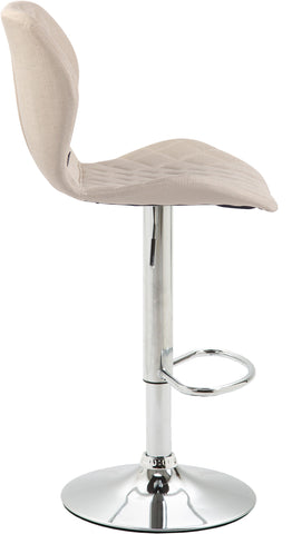 TPFLiving bar stool Cora metal frame in chrome look fabric