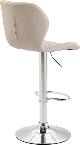 TPFLiving bar stool Cora metal frame in chrome look fabric