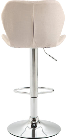 TPFLiving bar stool Cora metal frame in chrome look fabric