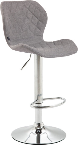 TPFLiving bar stool Cora metal frame in chrome look fabric