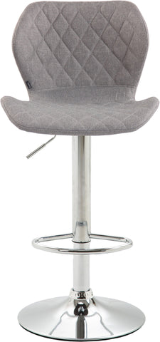 TPFLiving bar stool Cora metal frame in chrome look fabric