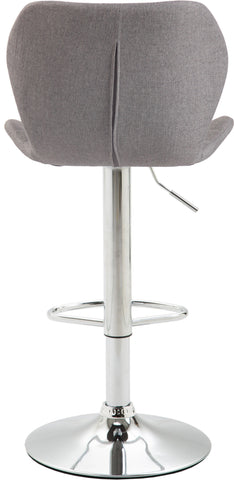 TPFLiving bar stool Cora metal frame in chrome look fabric