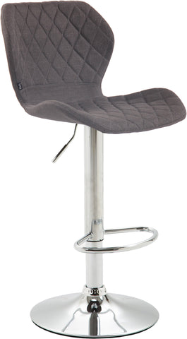 TPFLiving bar stool Cora metal frame in chrome look fabric