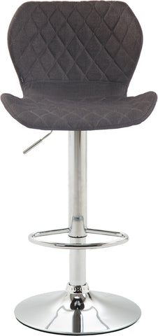 TPFLiving bar stool Cora metal frame in chrome look fabric