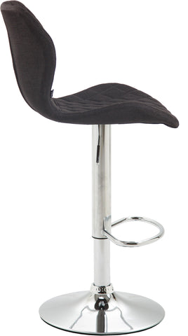 TPFLiving bar stool Cora metal frame in chrome look fabric