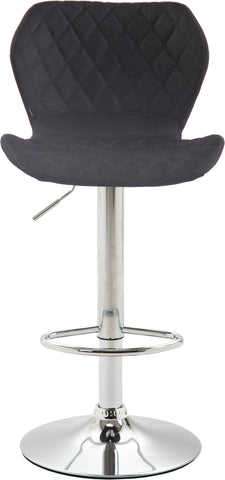 TPFLiving bar stool Cora metal frame in chrome look fabric