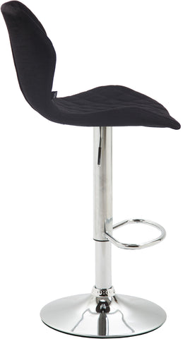 TPFLiving bar stool Cora metal frame in chrome look fabric