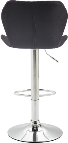 TPFLiving bar stool Cora metal frame in chrome look fabric