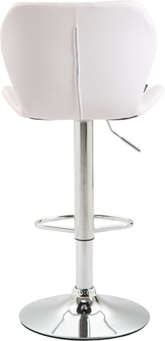 TPFLiving bar stool Cora metal frame in chrome look faux leather