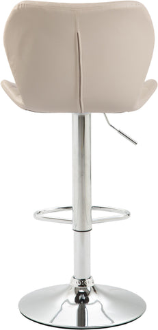 TPFLiving bar stool Cora metal frame in chrome look faux leather