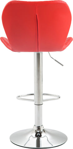 TPFLiving bar stool Cora metal frame in chrome look faux leather