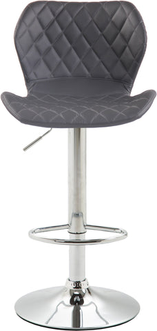 TPFLiving bar stool Cora metal frame in chrome look faux leather