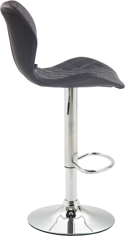 TPFLiving bar stool Cora metal frame in chrome look faux leather