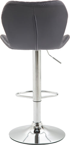 TPFLiving bar stool Cora metal frame in chrome look faux leather