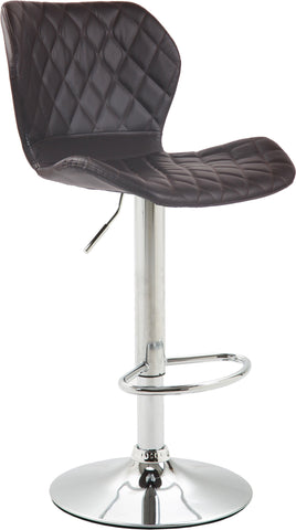 TPFLiving bar stool Cora metal frame in chrome look faux leather