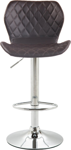 TPFLiving bar stool Cora metal frame in chrome look faux leather