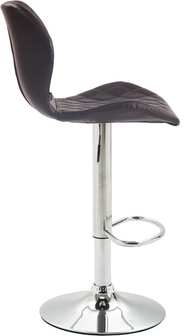 TPFLiving bar stool Cora metal frame in chrome look faux leather