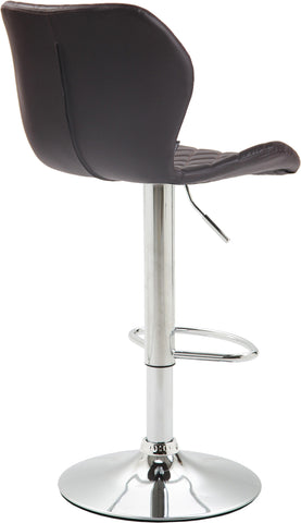 TPFLiving bar stool Cora metal frame in chrome look faux leather