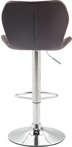 TPFLiving bar stool Cora metal frame in chrome look faux leather